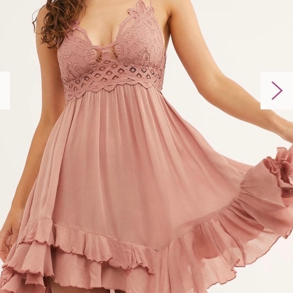 Free People Adella Slip Dress Rose Pink Size Small NWT - Picture 3 of 8